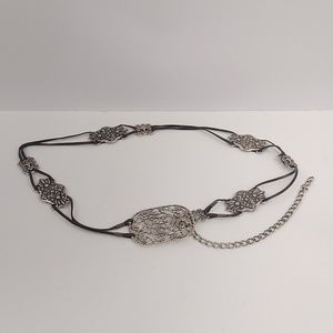 Chico's Boho Leather Medallion Belt